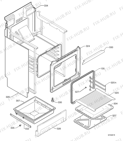 Взрыв-схема плиты (духовки) Electrolux EKG6746 - Схема узла Housing 001